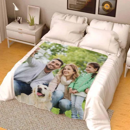 Vista 5 de D-Story Mantas personalizadas con fotos, regalos personalizados para parejas, regalos de aniversario y cumpleaños para esposa, marido, novia, novio