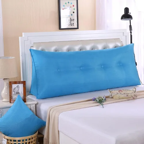 Vista 3 de Almohada de cuña para dormir, cojín grande con funda de almohada extraíble, cojín triangular para soporte de espalda para cama o sofá tamaño King