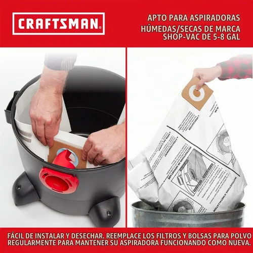 Vista 3 de Se adapta a la bolsa de polvo Shop Vac.