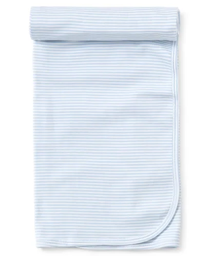 Vista 2 de kissy kissy Manta de rayas simples para bebé, azul claro, talla única