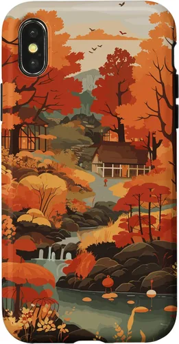 Vista 5 de Tema de otoño y coloridas hojas y árboles de otoño, colores de otoño para iPhone 16