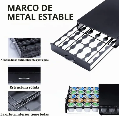 Vista 4 de ZCDCP Cajón para portavasos K, soporte para cápsulas de café para organizador de tazas K, cápsulas de café Keurig con 35 cápsulas, soporte de café K