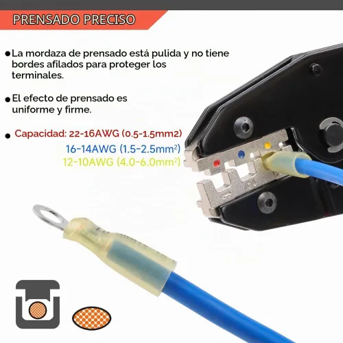 Vista 3 de HKS Herramienta de crimpado para conectores termorretráctiles con pelador 3 en 1 y 280 piezas de conectores termorretráctiles impermeables de grado