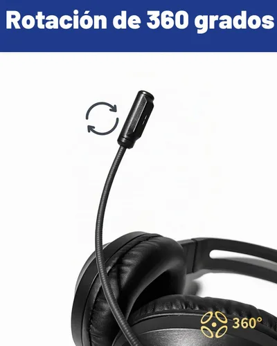 Vista 4 de Auriculares con cable con micrófono, auriculares cómodos para computadora