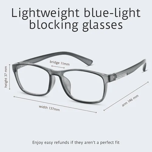 Vista 7 de Anti Blue Light Glasses Men, Mens Blue Light Glasses With UV400 Protection, Fake Glasses For Computer Eye Strain