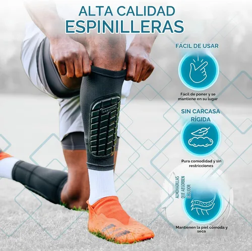 Vista 4 de Mangas de espinilleras de fútbol para hombres, mujeres y jóvenes
