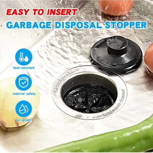 Vista 2 de RQYEKDO Tapón para fregadero de cocina, cubierta universal de fregadero de 3-1/2 pulgadas para tapón de eliminación de basura y tapón de drenaje