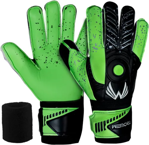Vista 6 de Guantes de Portero de Fútbol Fingersave para Niños, Jóvenes y Adultos con Palma de Agarre Fuerte de 7.5MM, Espinas Flexibles en los Dedos Guantes