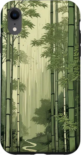 Vista 8 de Funda para iPhone 14 con diseño de bosque japonés de bambú vintage Ukiyo-e Art