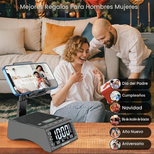 Vista 6 de JTEMAN Regalos para hombres y mujeres, soporte para teléfono celular con altavoz Bluetooth inalámbrico, accesorios de cocina ajustables Cool Tech