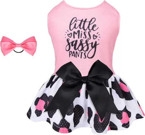 Vista 17 de CuteBone Vestido de malla para perro, vestido de Halloween para cachorros, traje de verano para mascotas, moda de verano para perros pequeños, ropa