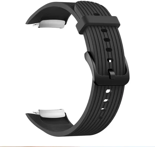 Vista 3 de Senter Correa deportiva de silicona suave de liberación rápida compatible con Gear fit2 Pro Smart Watch Negro