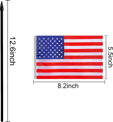 Vista 2 de Paquete de 22 banderas pequeñas de mano de países de América Latina, incluye 18 países de América Latina, 5 x 8 pulgadas