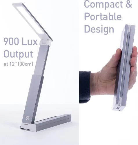 Vista 5 de Lámpara de escritorio LED portátil – ultracompacta, plegable, brillo ajustable, rotación de 180 grados, carga rápida tipo C para el hogar, oficina