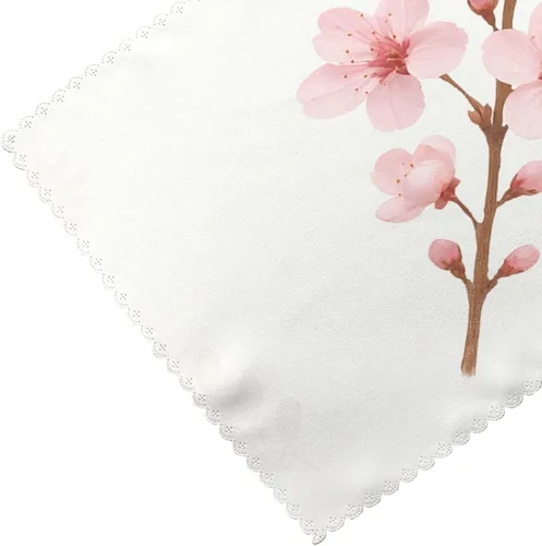 Vista 5 de Rectangular Placemats Set of 4, Heat Resistant Cherry Blossom Branches Printed Kitchen Dining Table Mats