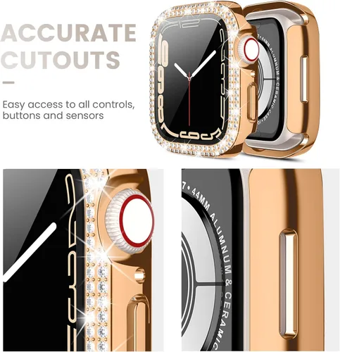 Vista 5 de Tensea - Funda protectora de pantalla para Apple Watch SE 3/SE 2/SE/6/5/4 de 1.732 in