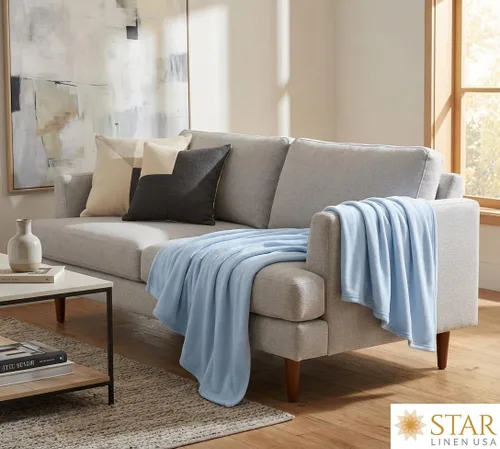 Vista 3 de Serenity - Manta de forro polar, sofá, tamaño individual, 100% poliéster hilado de 320 GSM, que no forma bolitas, súper suave, cálida y acogedora