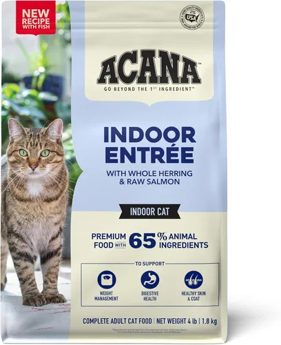 Vista 2 de ACANA Indoor Entrée - Receta de pescado, alimento seco para gatos, bolsa de 4 libras