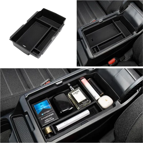 Vista 4 de Organizador de consola central de 3 piezas compatible con accesorios Honda CRV 2023-2026, caja de almacenamiento de cajón oculto del reposabrazos