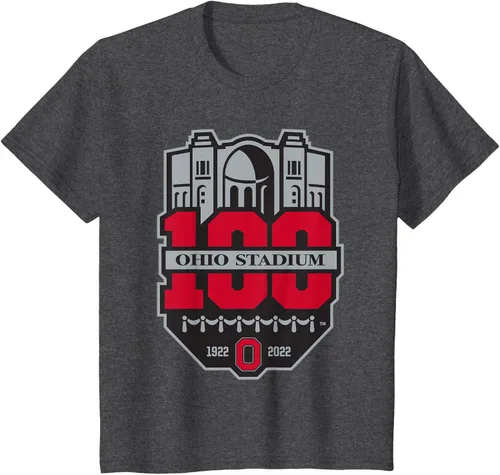Vista 19 de Camiseta con licencia oficial de los 100 años del logotipo de fútbol del estado de Ohio, Negro