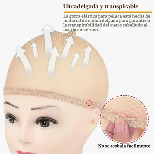 Vista 4 de MORGLES Gorra de malla para peluca, 6 piezas de red de malla para mujer, tejido antideslizante, red de pelo de extremo cerrado