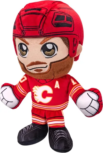 Vista 5 de Bleacher Creatures Calgary Flames Jonathan Huberdeau - Peluche sentado de 8 pulgadas de la NHL Kuricha - Superestrella de la NHL inspirada en Chibi