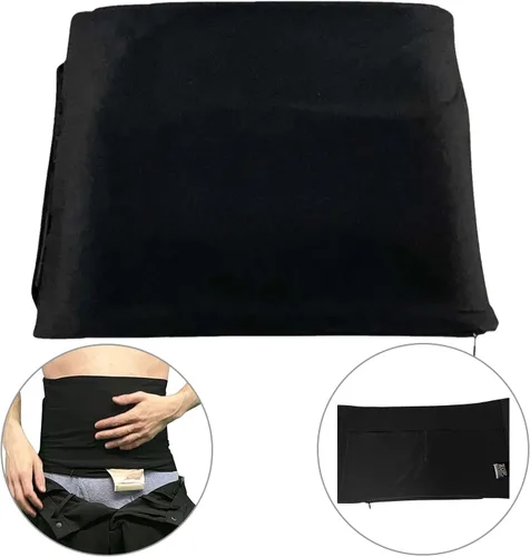 Vista 3 de Envoltura de soporte Elite para ostomía con bolsillos y cremallera invisible