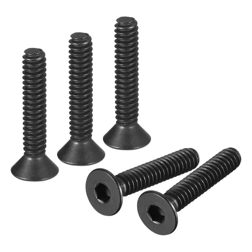Vista 10 de uxcell Tornillos de Cabeza Plana con Hexágono Interior #4-40x1, Tornillos de Cabeza Plana Avellanada con Hexágono Interior de Acero al Carbono Grado