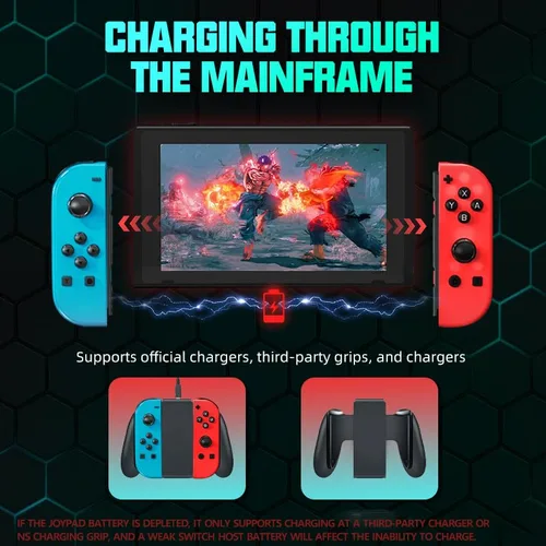 Vista 2 de Joypad for Switch Controllers, Upgraded Joypads Compatible with Nintendo Switch Controller, LR Wireless Joy-Pad RedBlue Joy Pads for Switch