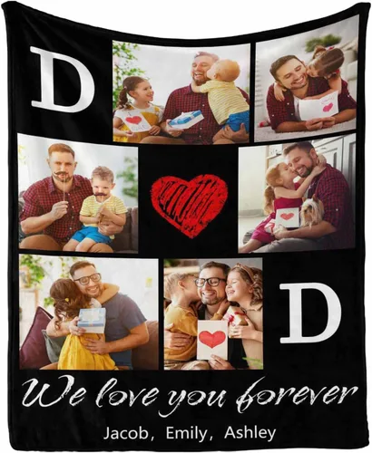 Vista 27 de InterestPrint Manta de amor personalizada con texto en inglés "To Dad, Even When I Not Close by,I Want You to Know I Love and Appreciate You We Love
