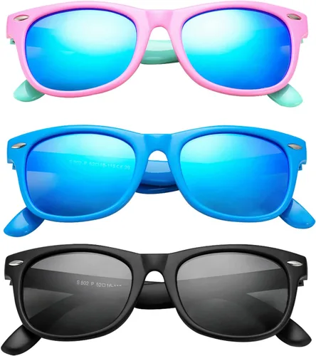 Vista 31 de Lentes de sol polarizados de goma elastómero termoplástico (TPEE) flexible, para niñas y niños de 3 a 9 años