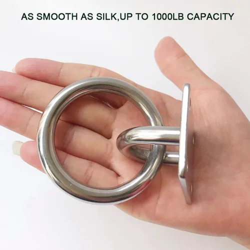 Vista 5 de Ganchos de techo para montaje en pared, resistente de 1000 libras, almohadilla de anclaje para perro, placa de ojo de acero inoxidable 304