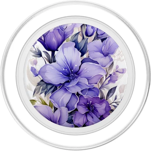 Vista 2 de Purple Lavender Blossom Leaves Flowers Floral PopSockets MagSafe PopGrip para iPhone