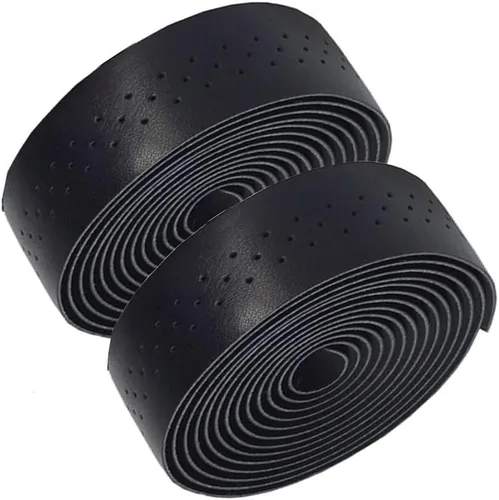 Vista 2 de ESUPPORT Cinta para manillar de bicicleta, cinta de manillar de bicicleta de carretera, cinta de mango de cuero, cintas de agarre cómodas Negro