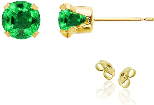 Vista 65 de Aretes de tuerca de plata de ley 925 chapados en oro de 14 quilates macizo, oro amarillo, blanco o rosa de 0.236 in Amatista