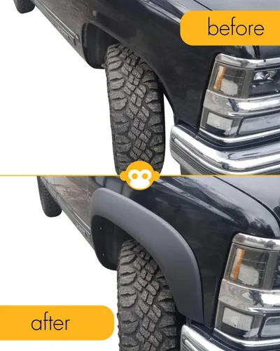 Vista 3 de Defensas moldeadas para guardafangos de Chevrolet, tipo equipo original de fábrica. Set de 4.