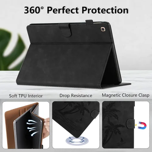 Vista 4 de Funda para Samsung Galaxy Tab S5e de 10.5 pulgadas 2019 modelo (SM-T720/T725/T727) - Funda protectora de piel sintética con bolsillo y función atril