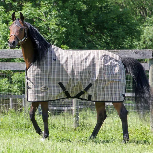 Vista 7 de Country Pride Textilene - Sábana para caballos, malla transpirable duradera, doble hebilla frontal ajustable, correas elásticas para las patas