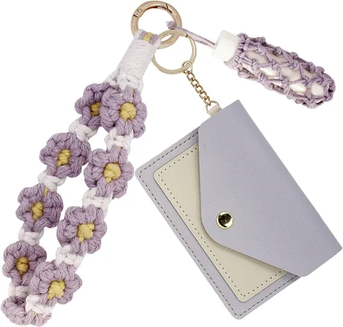 Vista 126 de BIHRTC Llavero de pulsera boho con soporte para lápiz labial, pulsera hecha a mano