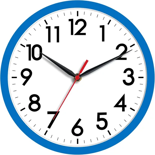 Vista 20 de AKCISOT - Reloj de pared de 8 pulgadas, silencioso, funciona con pilas, color negro