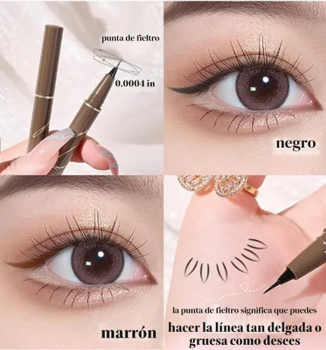 Vista 7 de Delineador de ojos líquido, impermeable, secado rápido, resistente a las manchas, de larga duración, maquillaje delineador de ojos preciso para todo