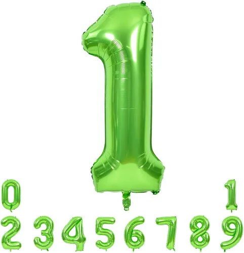 Vista 13 de TONIFUL Globos verdes del número 0 de 40 pulgadas, decoración de año nuevo 2027