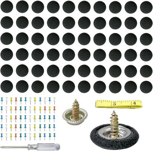 Vista 7 de Dickno 60 piezas de kit de reparación para techo de coche, remaches de presión para techo de coche con herramienta de instalación, hebilla