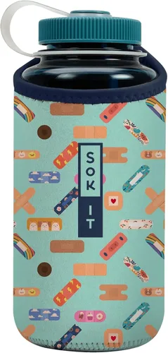 Vista 258 de Sok It BotlSok Funda para botella de agua con cubierta de neopreno aislante (Floral abstracto, se ajusta a CamelBak o Nalgene de 12 onzas)