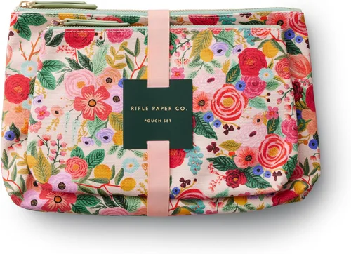 Vista 4 de RIFLE PAPER CO. Bolso de mano, bolsillo pequeño para una tarjeta de crédito o identificación, cremallera dorada y herrajes, impreso a todo
