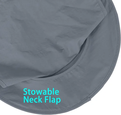 Vista 5 de ZOORON Sombreros de sol para hombres y mujeres con solapa para el cuello Gris oscuro