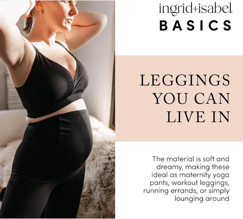Vista 4 de Ingrid & Isabel Basics - Active Maternity Leggings - Over The Belly Active Wear Pregnancy Leggings for Women