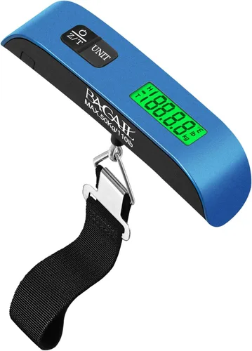 Vista 17 de BAGAIL Báscula digital de equipaje, báscula de equipaje colgante de 110 libras con pantalla LCD retroiluminada, báscula de pesaje portátil