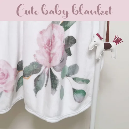 Vista 7 de Manta mensual de hitos para bebé niña, manta de edad recién nacida, accesorio para fotos con tabla de crecimiento, rosa floral rosa, corona