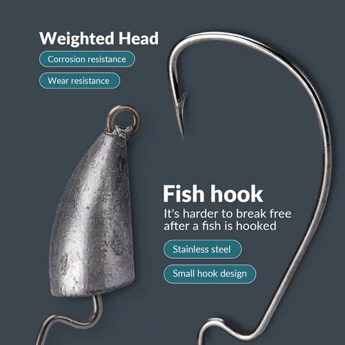Vista 2 de THKFISH Weedless Swimbait Jig Heads for Bass Fishing, Weighted Texas Rig Hook Fishing Hooks Saltwater Freshwater 1/8 oz, 1/6 oz, 1/4 oz, 3/8 oz, 1/2